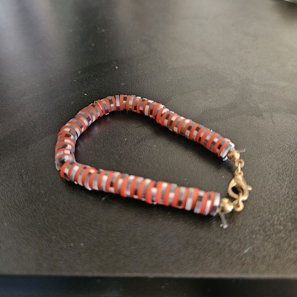 Elegant Red and Black Bracelet